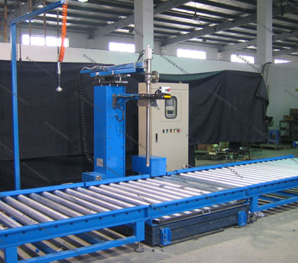 1.5 ton drum filling machine with pallet conveyor