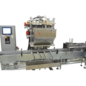 3 &ndash; Head Automatic Net Weight Filling & Closing Machine for 1/2 Pint to Gallon Containers with DFS Fill Cart